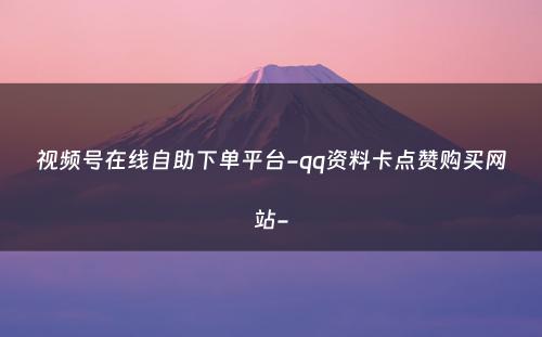 视频号在线自助下单平台-qq资料卡点赞购买网站-