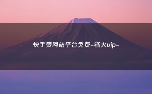 快手赞网站平台免费-骚火vip-