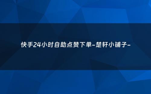 快手24小时自助点赞下单-楚轩小铺子-