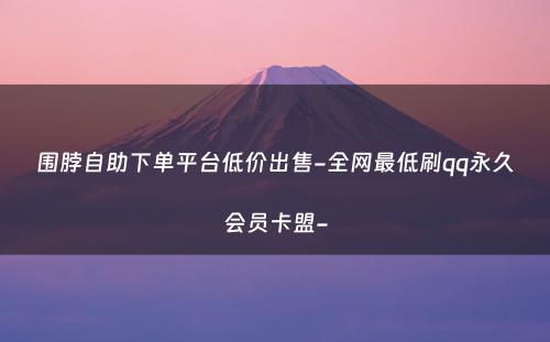 围脖自助下单平台低价出售-全网最低刷qq永久会员卡盟-