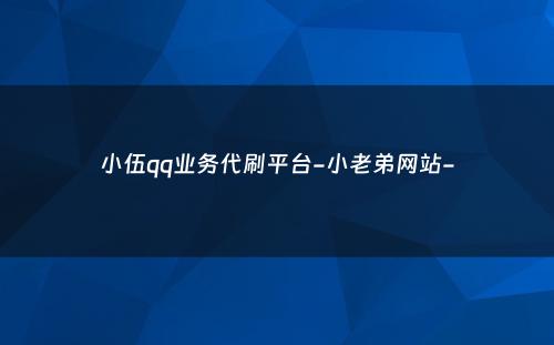 小伍qq业务代刷平台-小老弟网站-