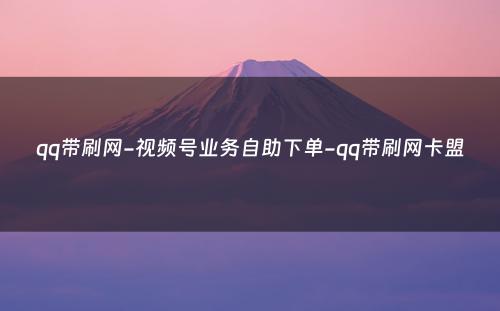 qq带刷网-视频号业务自助下单-qq带刷网卡盟