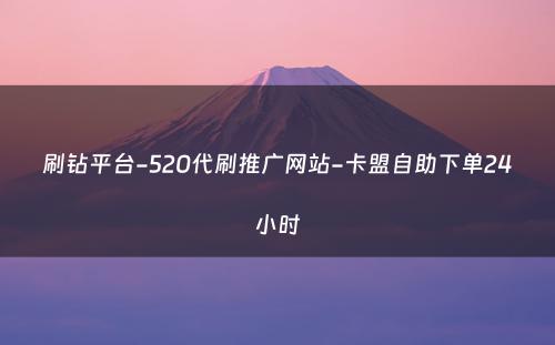 刷钻平台-520代刷推广网站-卡盟自助下单24小时